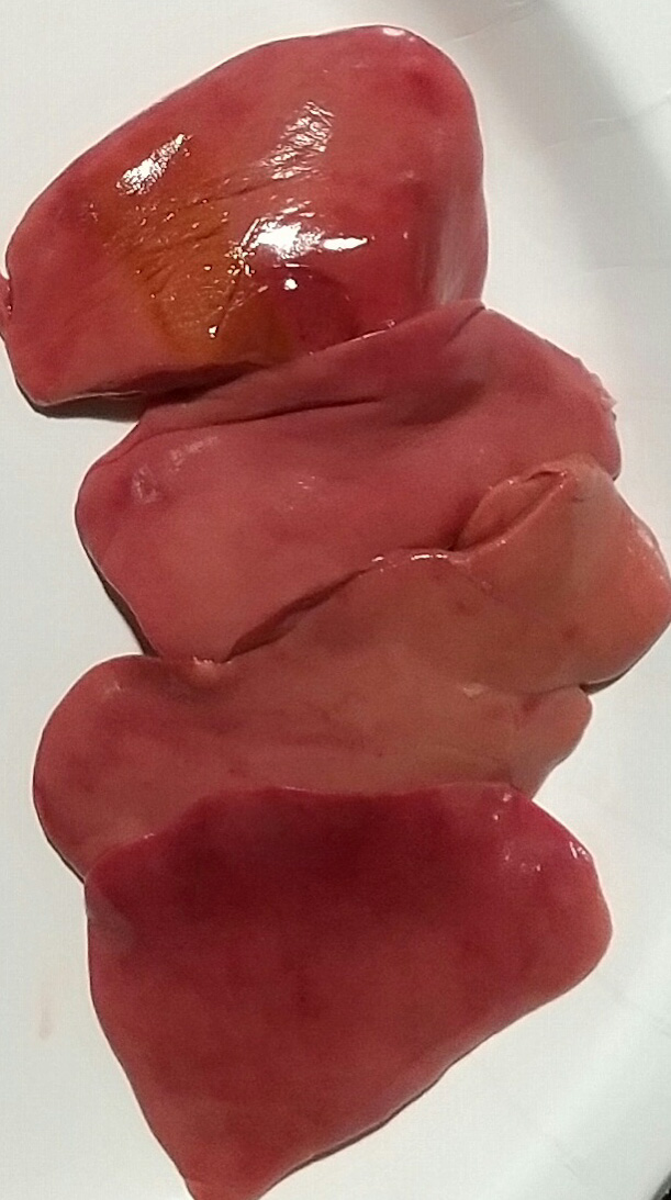 the sashimi slices of liver