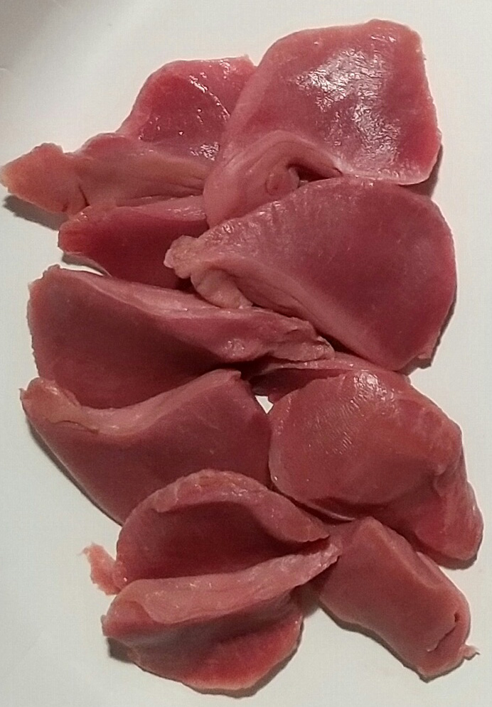 the sashimi slices of gizzard